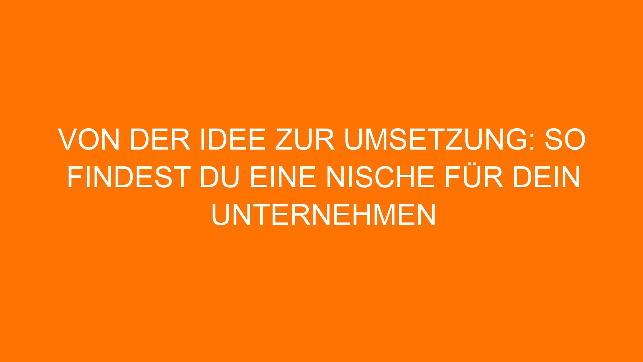 Von der Idee zur Umsetzung: So findest du eine Nische für dein Unternehmen